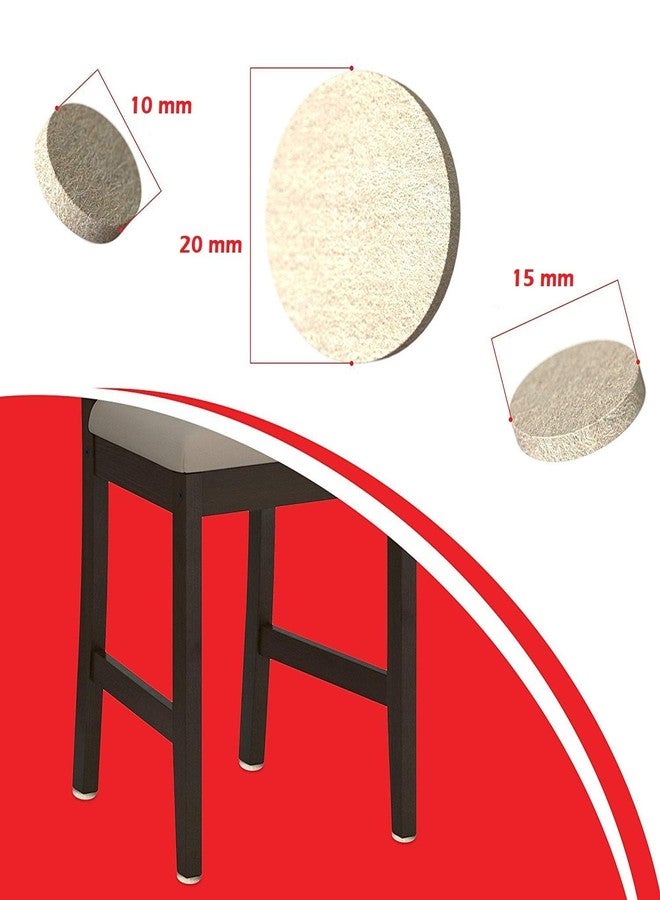 IKTU 133pcs Self-Stick Furniture Round and Square Felt Pads for Hard Surfaces Protect Your Hard Floors from Furniture Scratches, Linen, Round & Square Mix (133 Pieces) - Image 4